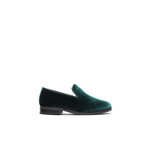 Boy's Green Velvet Loafers