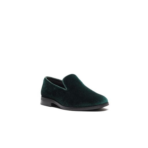 Boy's Green Velvet Loafers