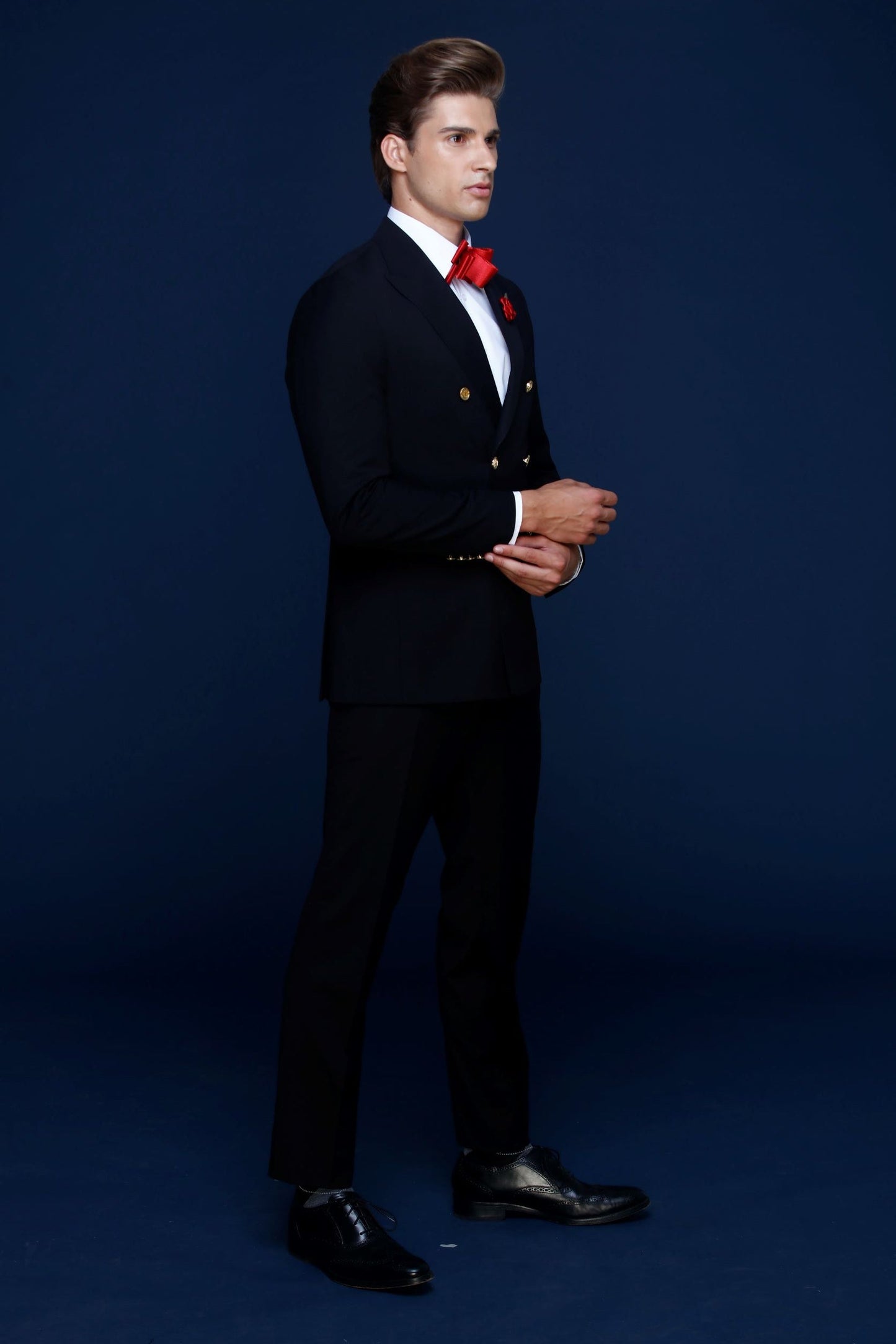 Men's 2-Pieces Navy Double Breasted Suit Set