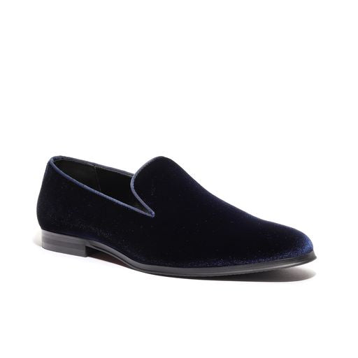 Men's Navy Velvet Loafers