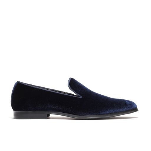 Men's Navy Velvet Loafers