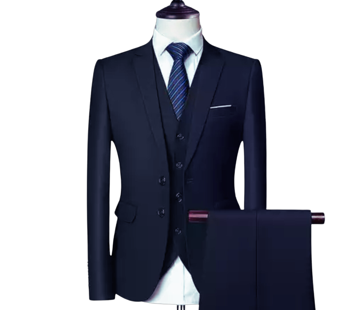 Men's 3-Pieces Navy Suit Suit