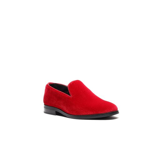 Boy's Red Velvet Loafers