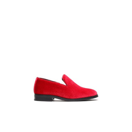 Boy's Red Velvet Loafers