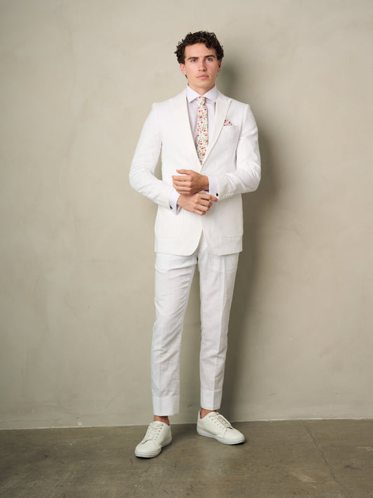 mens white linen suit