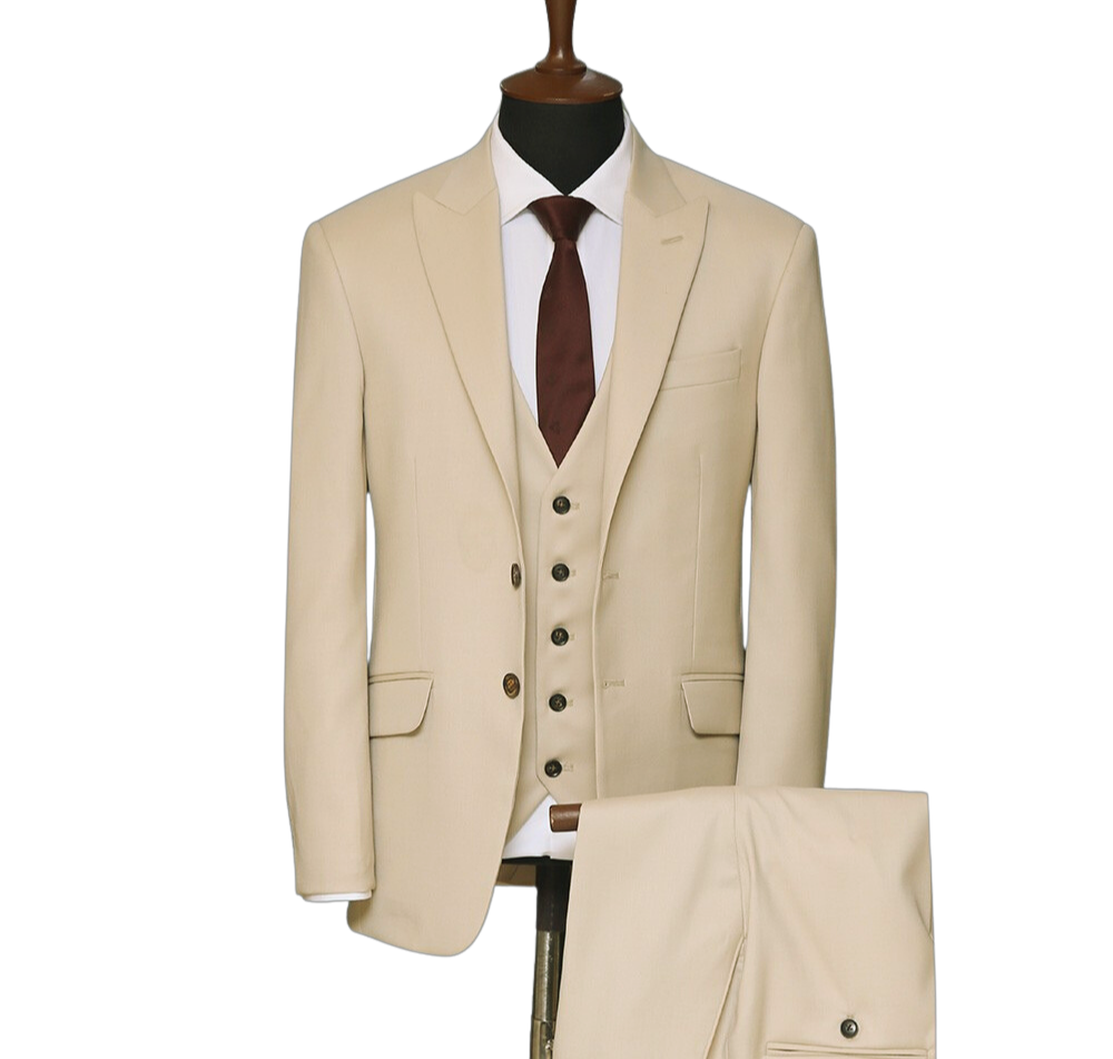 Men's 3-Pieces Beige Suit Set