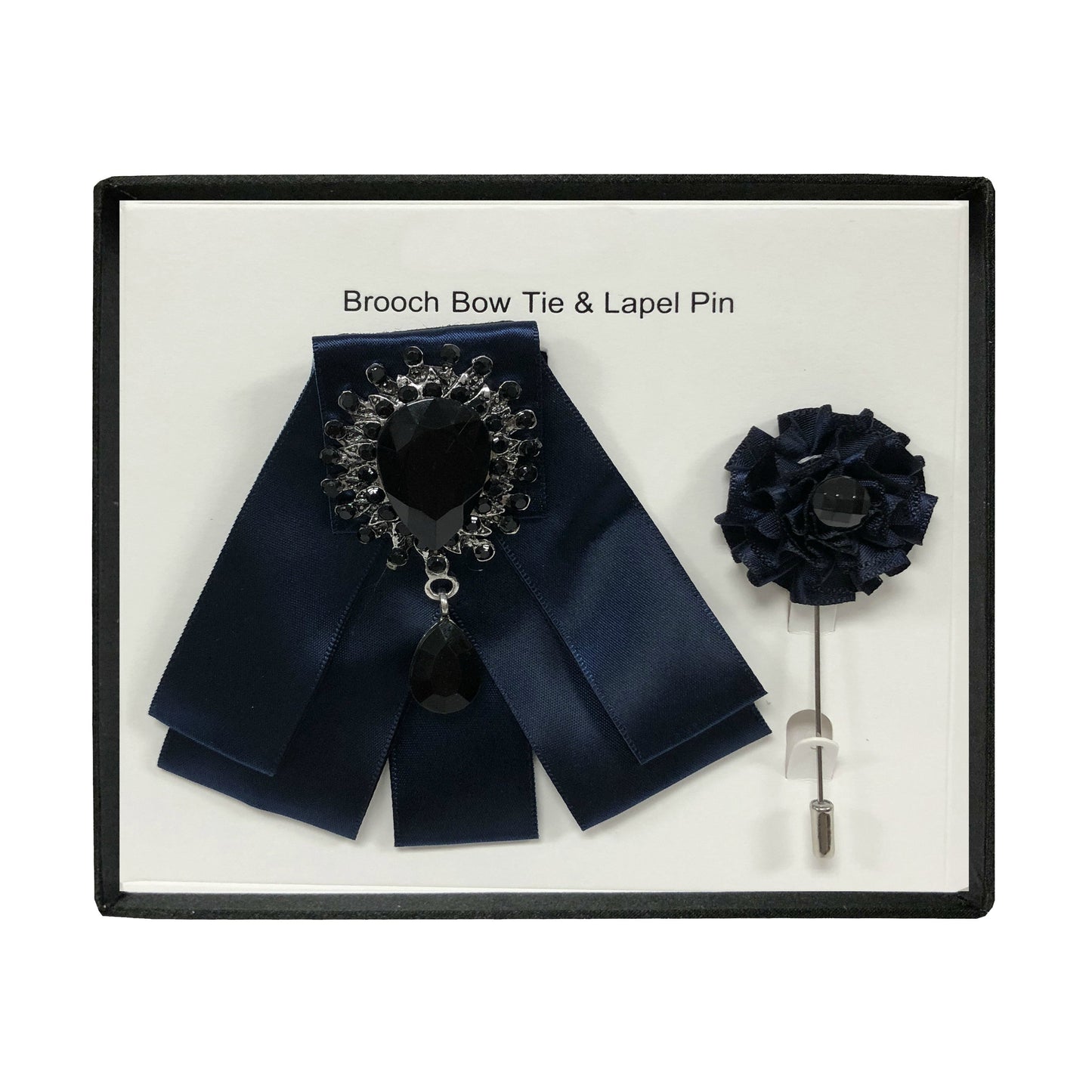 Men's Brooch Bow Tie and Lapel Fashion Accessories Set