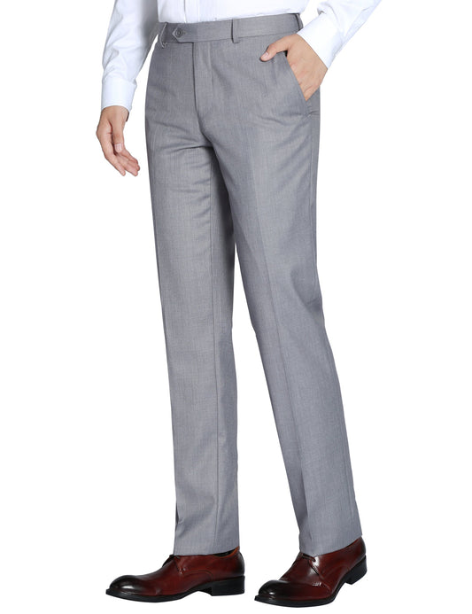 Men's Light Grey Slim Fit Dress Pants