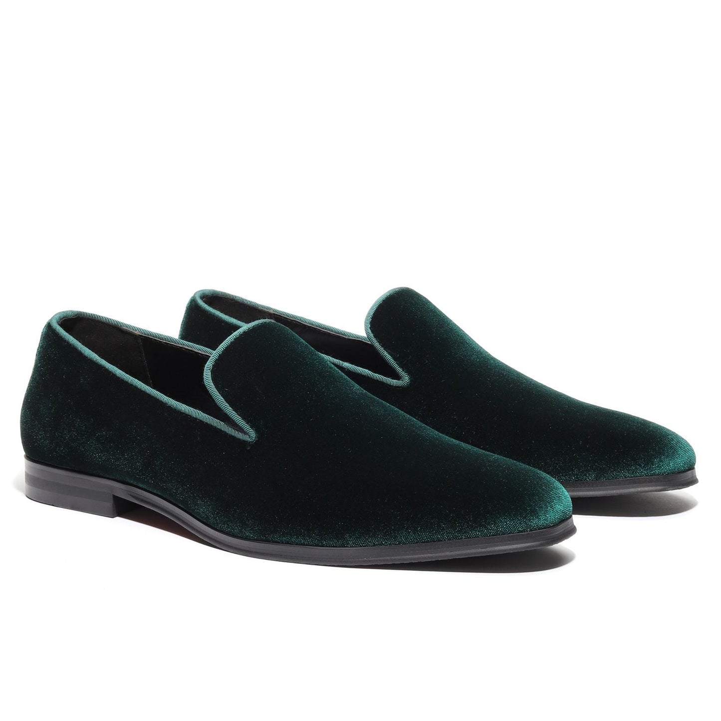 men's green velvet loafers